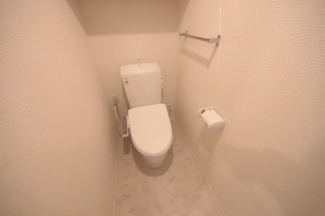 落ち着いた色調のトイレです