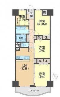 ３ＬＤＫ　間取り図