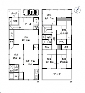 ゆとりの間取り6LDK リフォーム履歴あり♪
ペット飼育相談可♪