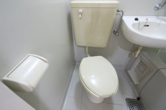 落ち着いた色調のトイレです