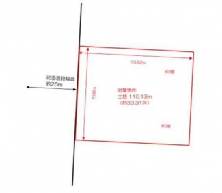 更地　西向き　整形地　建築条件なし売り土地