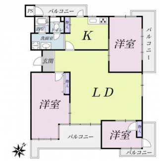 近鉄東生駒第２ガーデンハイツＦ号棟　３０４号室の画像