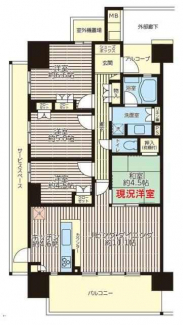 １３階部分の南西角部屋２面（南・西）バルコニーにつき、陽当り