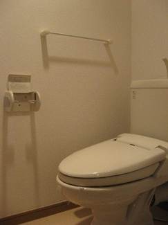 落ち着いた色調のトイレです