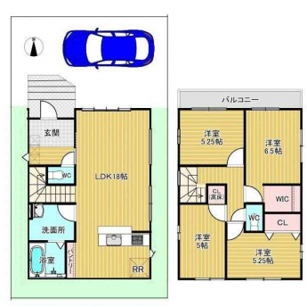 ４ＬＤＫ　間取り図　本件１号地