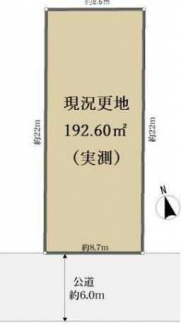 更地　南向き　整形地　建築条件なし売り土地