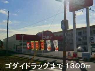 ゴダイドラッグまで1300m