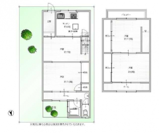 現況の間取りです。南向き土地です