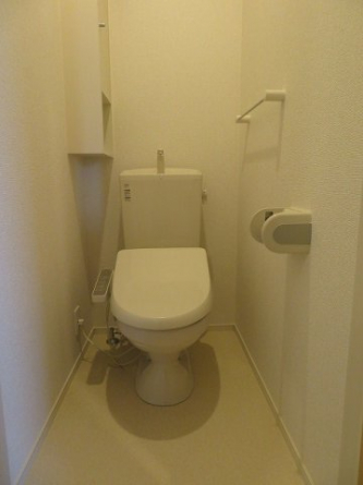 落ち着いた色調のトイレです