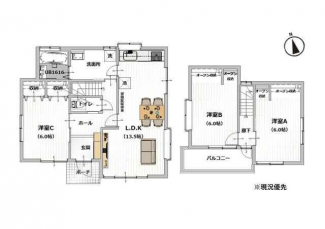 【リフォーム後の間取り】３ＬＤＫ　建物面積：８１．９７㎡（２