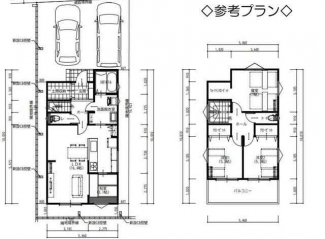 参考間取り。４ＬＤＫ駐車場２台も可能です