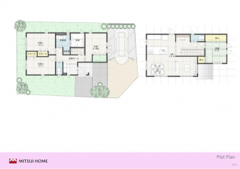 【土地図＋建物プラン例】