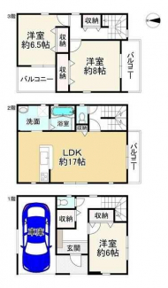 八尾市北本町２丁目の新築一戸建ての画像