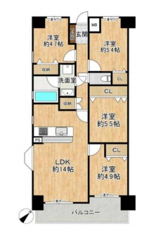 ４ＬＤＫ　間取り図