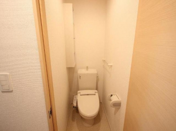 落ち着いた色調のトイレです