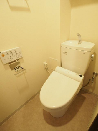 落ち着いた色調のトイレです