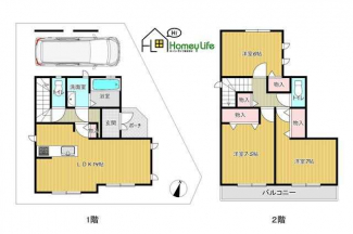 参考プランＤ号地：土地建物総額５，２９０万円　建物面積８５．