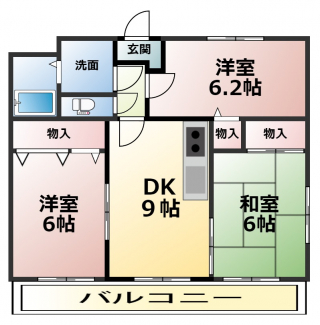 南向き3部屋