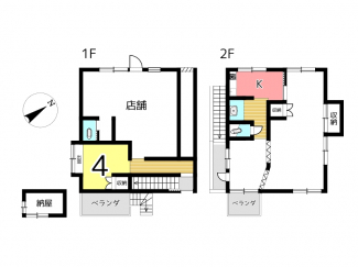 店舗兼住居間取り