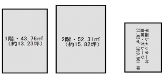 建物面積９６．０７㎡（約２９坪）ございます。