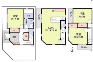 ３ＬＤＫ　間取り図