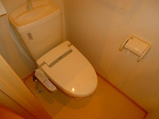 落ち着いた色調のトイレです