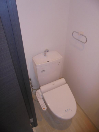 落ち着いた色調のトイレです