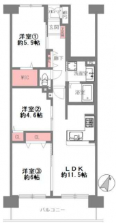 ３ＬＤＫ　間取り図