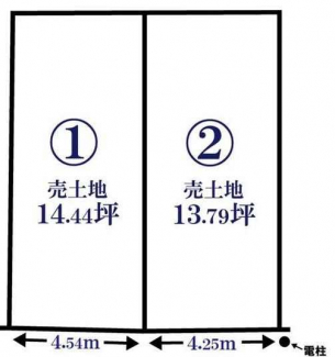 南向き　更地　整形地　建築条件なし売り土地