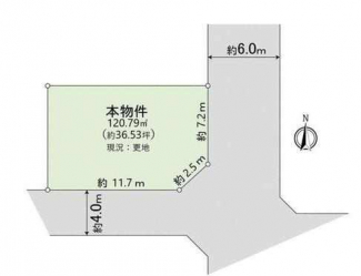 南東角地　更地　整形地　建築条件なし売り土地