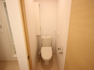 落ち着いた色調のトイレです