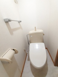 落ち着いた色調のトイレです