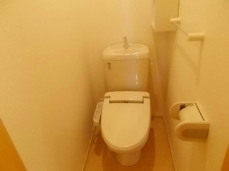 落ち着いた色調のトイレです