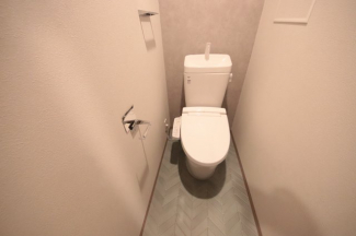 落ち着いた色調のトイレです