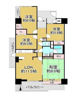 ４ＬＤＫ　間取り図