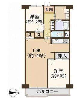 ２ＬＤＫ　間取り図