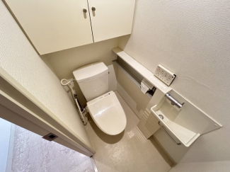 落ち着いた色調のトイレです