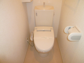 落ち着いた色調のトイレです