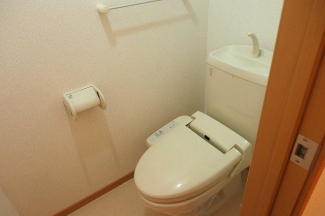 落ち着いた色調のトイレです