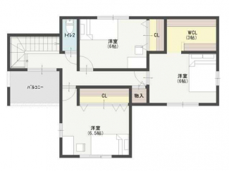 ～２階間取り図～　各居室収納有り◎主寝室には広々ＷＣＬもあり