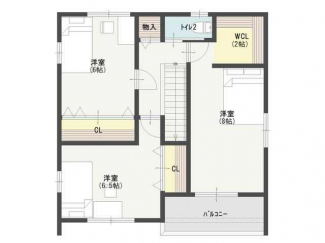 ～２階間取り図～　２階各居室収納有り◎　主寝室はＷＣＬ付♪