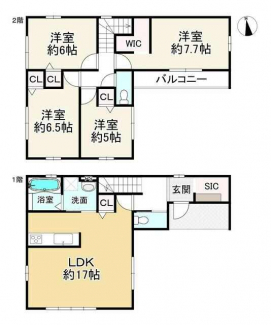 柏原市法善寺４丁目の新築一戸建ての画像