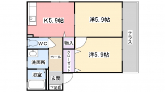 1階の角部屋です