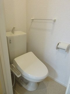 落ち着いた色調のトイレです