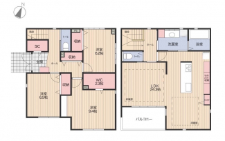 3ＬＤＫ、2階リビングからは素晴らしい眺望が望めます。