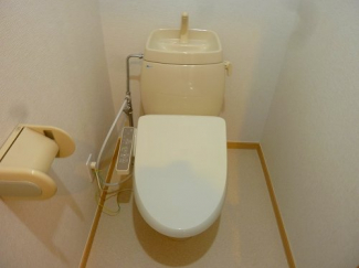 落ち着いた色調のトイレです