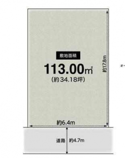 更地　南向き　整形地　建築条件なし売り土地