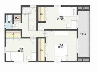 ～２階間取り図～　各居室収納有り◎　広いバルコニーでは、大き