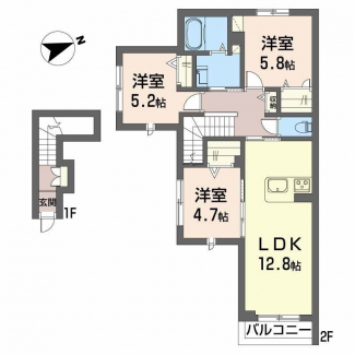 2階角部屋の３LDK！