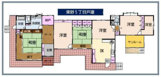 東野５丁目平屋戸建ての画像